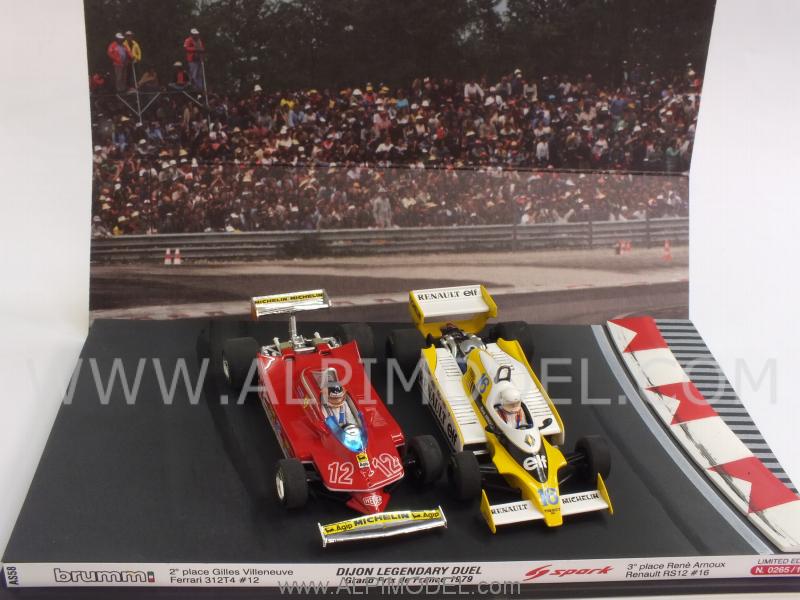 Ferrari 312 T4 Gilles Villenuve + Renault RS12 Renee Arnoux 'Duel' Dijon 1979 by brumm