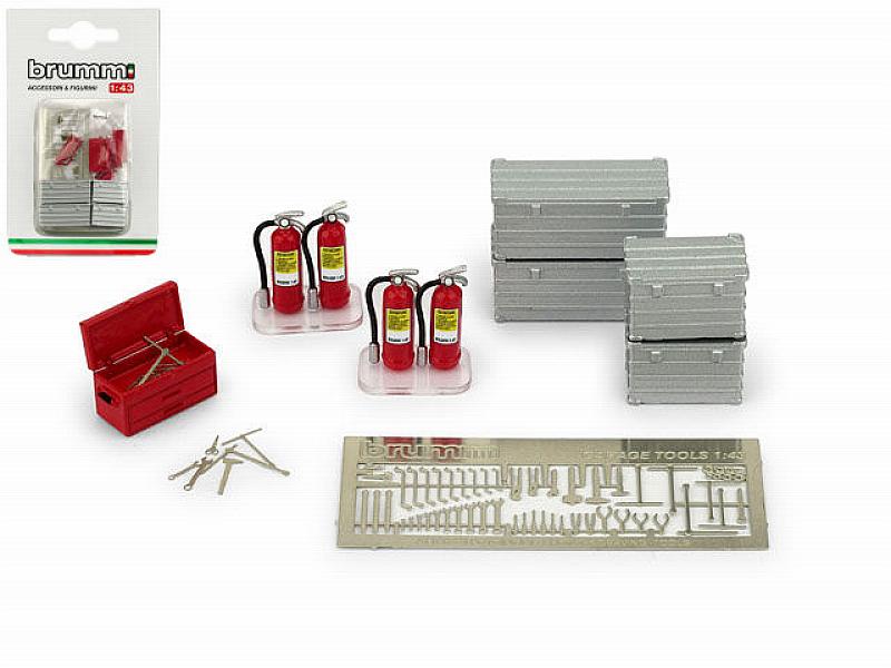Accessory Set/Set Accessori (Fire Estinguishers/Tool Box/Red Tool Box/Photoedged Tools) by brumm