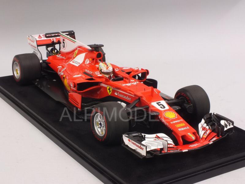 Ferrari SF70-H #5 Winner GP Monaco 2017 Sebastian Vettel (with display case) - looksmart