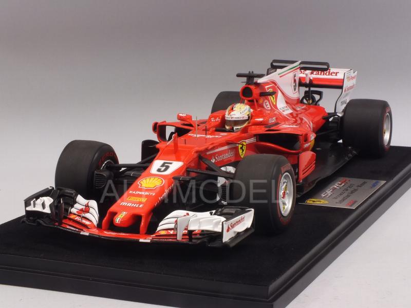 Ferrari SF70-H #5 Winner GP Monaco 2017 Sebastian Vettel (with display case) by looksmart
