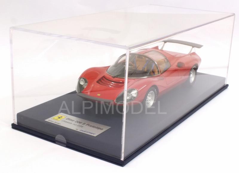 Ferrari Dino 206 Competizione Prototipo (Red) with display case - looksmart