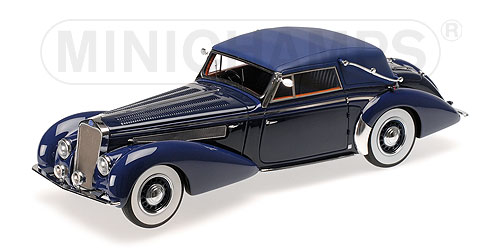 Delage D8-120 Cabriolet 1939 (Dark Blue/Blue) by minichamps