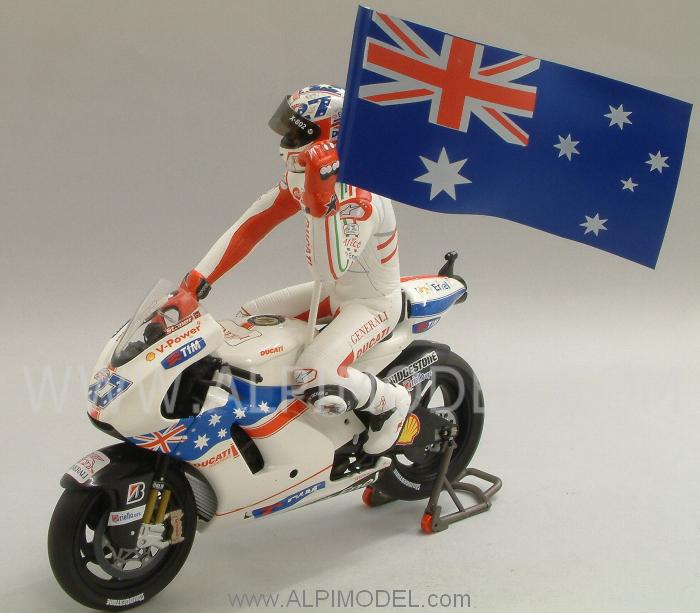 Ducati Desmosedici GP09  Winner GP Australia MotoGP 2009 Casey Stoner (With Figurine) by minichamps