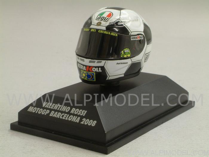 Helmet AGV MotoGP Barcellona 2008 Valentino Rossi  (1/8 scale - 3cm) by minichamps
