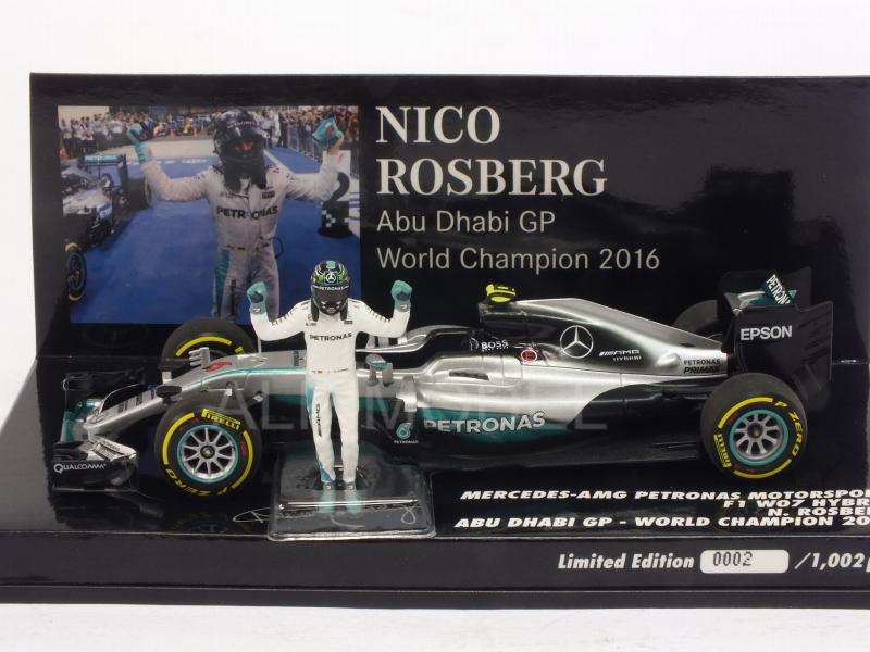 Mercedes W07 AMG Hybrid #6 GP Abu Dhabi 2016 World Champion 2016 Nico Rosberg (with figurine) - minichamps