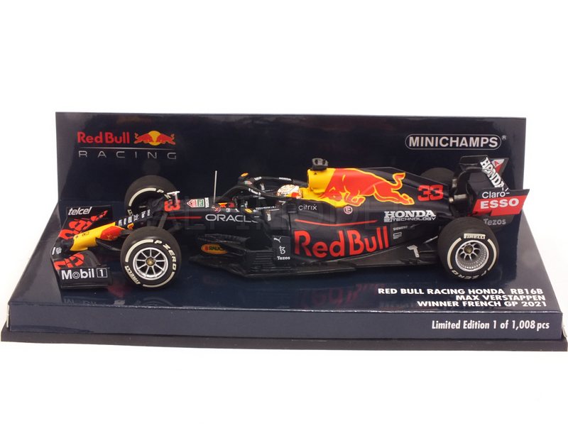 Red Bull RB16B #33 Winner GP France 2021 Max Verstappen World Champion - minichamps
