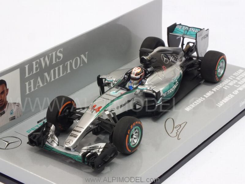 Mercedes W06 AMG Hybrid Winner GP Japan 2015 World Champion Lewis Hamilton (HQ resin) - minichamps