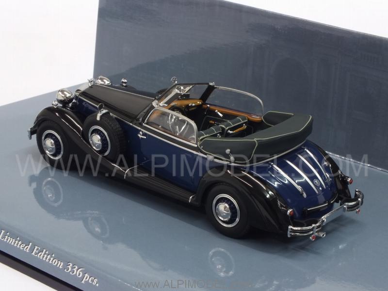 Horch 853A Sport Cabriolet 1938 (Black/Blue) - minichamps