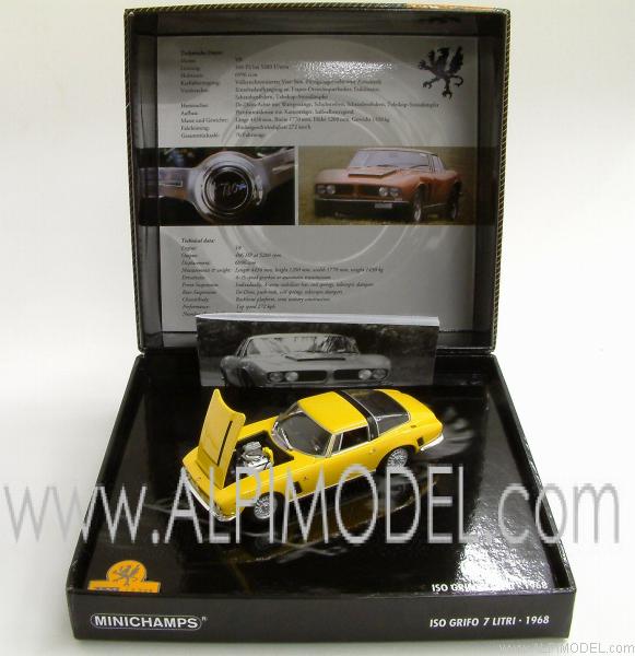 Iso Grifo 7 Litri 1968 Yellow (in Gift box) - minichamps