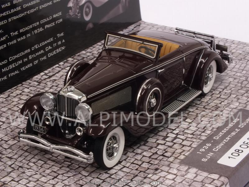 Duesenberg SJN Supercharged Convertible Coupe 1936 (Dark Red) - minichamps