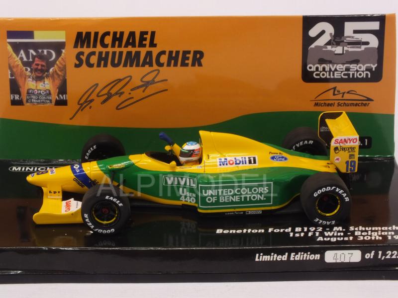 Benetton B192 Ford #19 Winner GP Belgium 1992 Michael Schumacher 1st F1 Win - minichamps