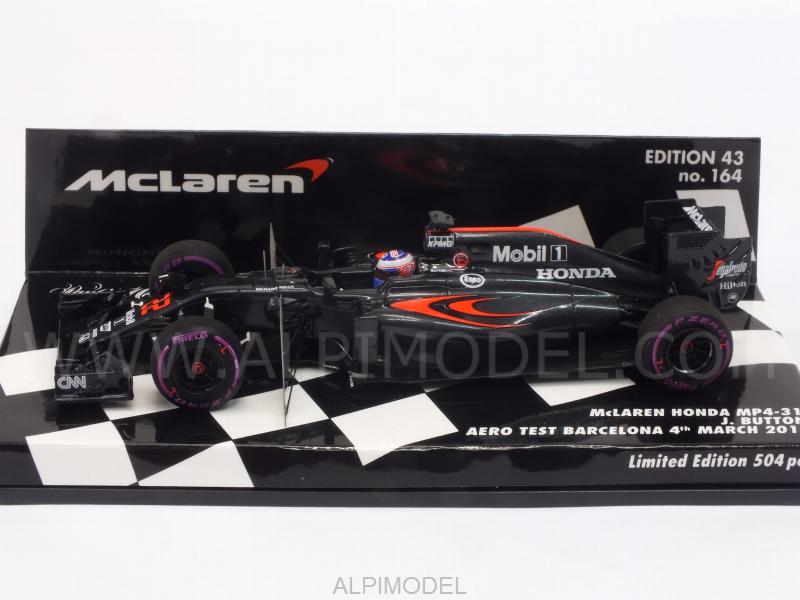 McLaren MP4/31 Honda Aero Test Barcellona 2016 Jenson Button - minichamps