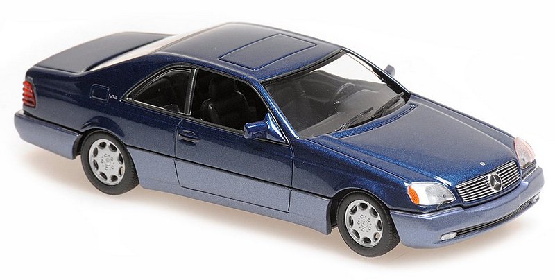 Mercedes 600 SEC Coupe 1992 (Blue Metallic)  'Maxichamps' Edition by minichamps