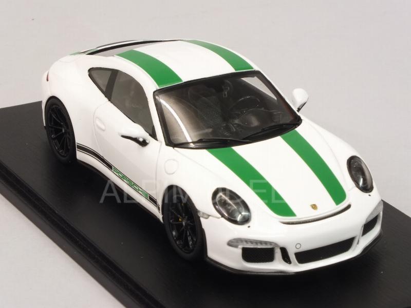 Porsche 911R 2017 (White w/green stripes) - spark-model