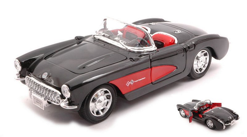 Chevrolet Corvette 1957 (Black/Red) by welly