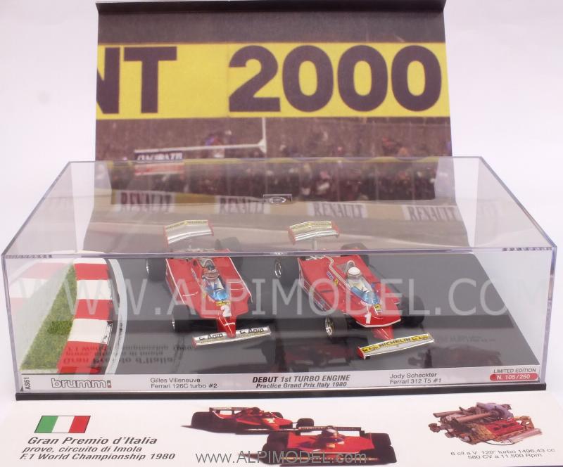 Ferrari 312 T5 J.Scheckter + Ferrari 126C Turbo G.Villeneuve Test GP Italy 1980 Turbo Engine Debut by brumm