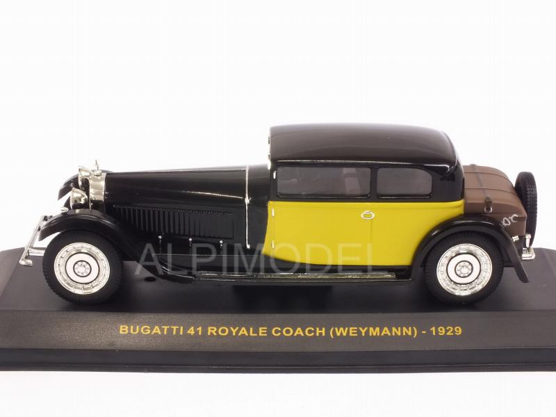 Bugatti 41 Royale Coach Weymann 1929 (Black/Yellow) by ixo-models