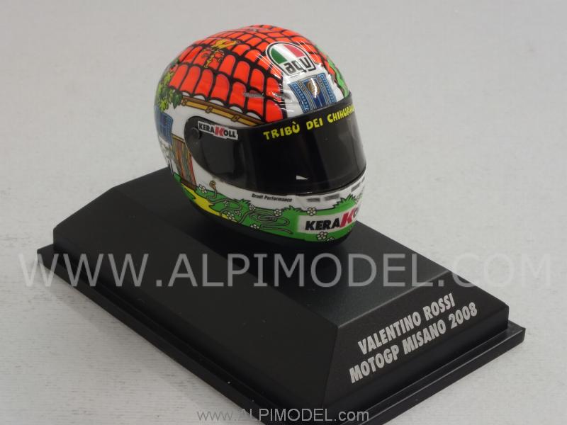 Helmet AGV MotoGP Misano 2008 Valentino Rossi (1/8 scale - 3cm) by minichamps