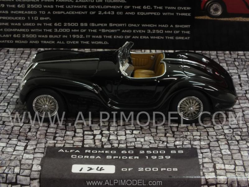 Alfa Romeo 6C 2500 SS Corsa Spider 1939 (Black) (resin) by minichamps