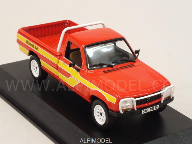 Peugeot 504 Pick-Up 4x4 Dangel 1985 (Red/Yellow) by norev
