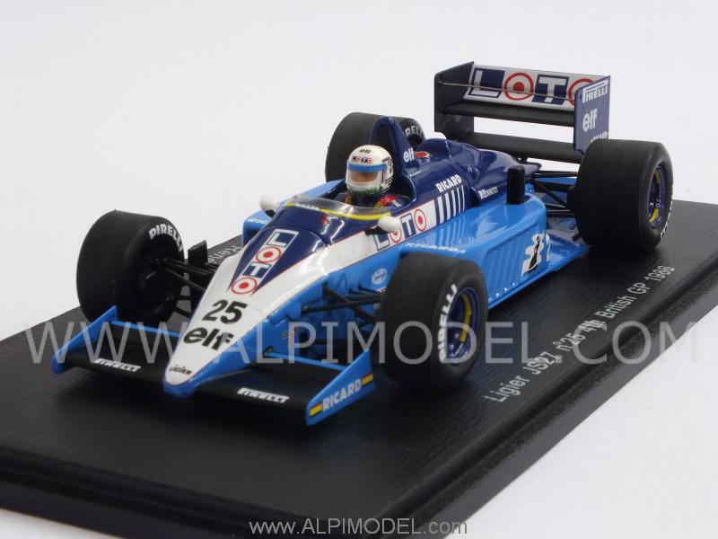 Ligier JS27 #25 British GP 1986 Rene' Arnoux by spark-model