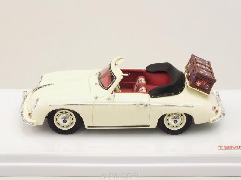 Porsche 356 Cabriolet (Ivory) with luggage by true-scale-miniatures