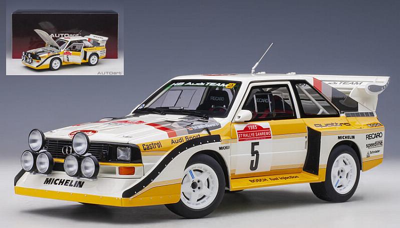 Audi Sport Quattro S1 #8 Winner Rally Sanremo 1985 Rohrl - Geistdorfer by auto-art