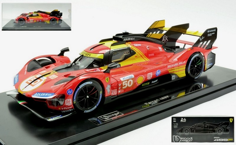 Ferrari 499P #50 Winner Le Mans 2024 Fuoco-Nielsen-Molina (with display case) by burago