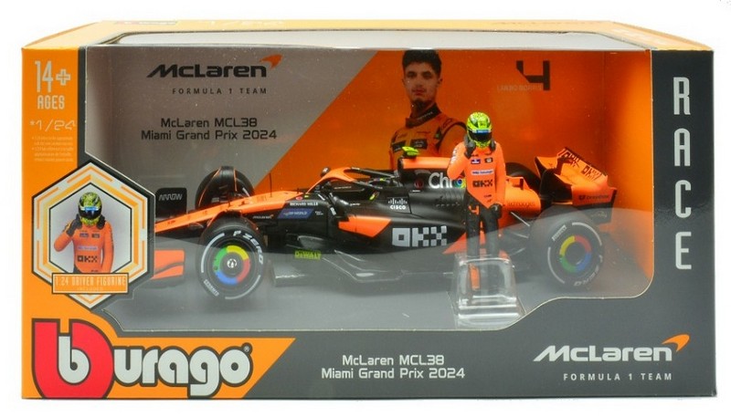 McLaren MCL38 #4 Lando Norris 2024 (with figure) by burago