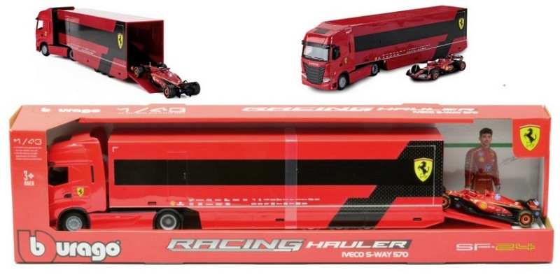 IVECO S-Way 570 F1 Transporter + Ferrari SF-24 #16 Charles Leclerc by burago