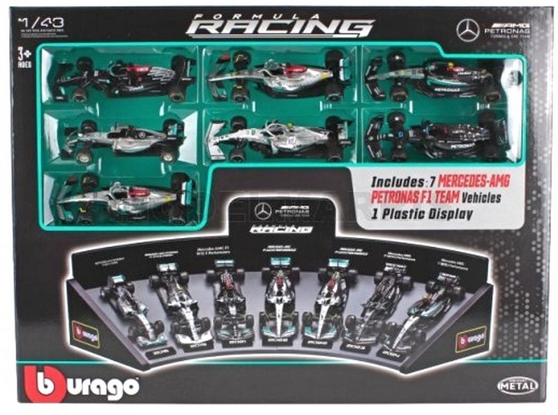 Mercedes F1 Set  2014-2016-2019-2021-2022-2023-2024 (7 models) by burago