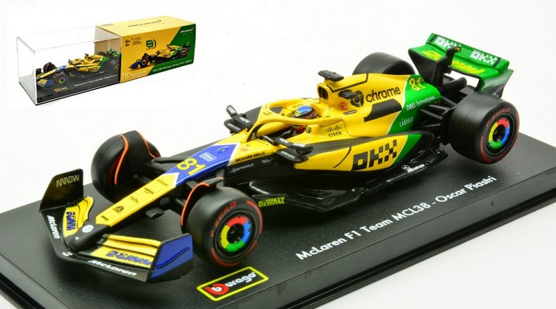 McLaren MCL38 #81 GP Monaco 2024 Oscar Piastri - 30th Senna Anniversary - Signature Edition by burago