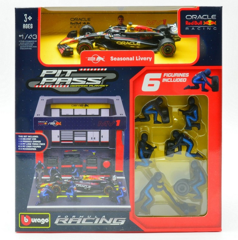 Red Bull RB19 #1 Max Verstappen 2023 Pit Stop Set by burago