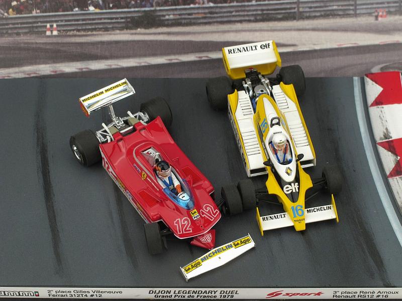 Ferrari 312 T4 Gilles Villeneuve + Renault RS12 Rene' Arnoux GP France 1979 - brumm