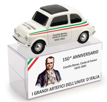 Fiat 500 Brums Camillo Benso Conte di Cavour - 150mo Anniversario Unita' d'Italia by brumm
