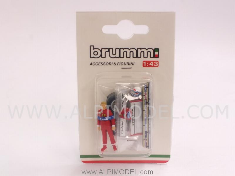 Didier Pironi figurine 1982 + Ferrari accessories by brumm