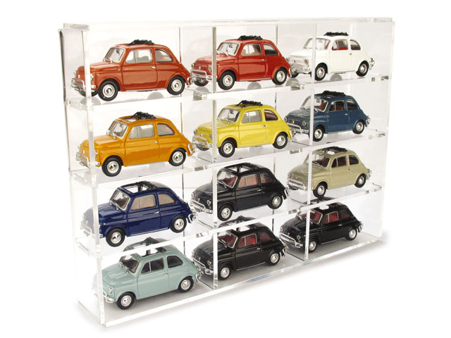 Display case for 12x Fiat 500 1/43 models (models not included/modelli non inclusi) by brumm