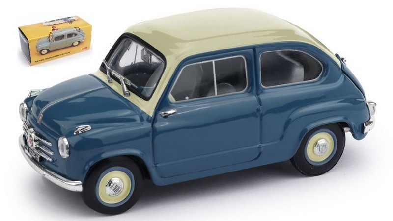 Fiat 600 1a serie 1955-1969 Bicolore (Blu Chiaro/Avorio) by brumm