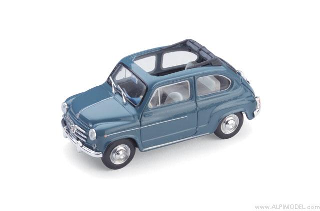 Fiat 600D Trasformabile open 1960 (blue) by brumm