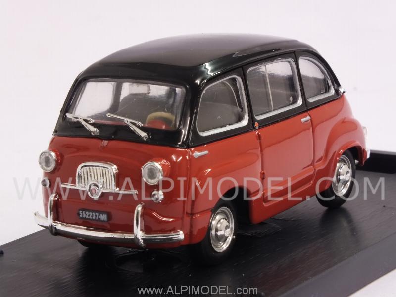 Fiat 600 D Multipla 1960 (Nero - Rosso Corallo) by brumm