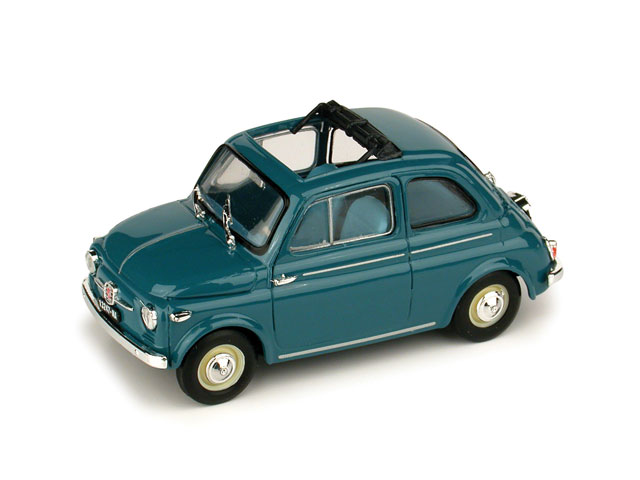 Fiat Nuova 500 Tetto Apribile 1959 open (Blu Medio) by brumm