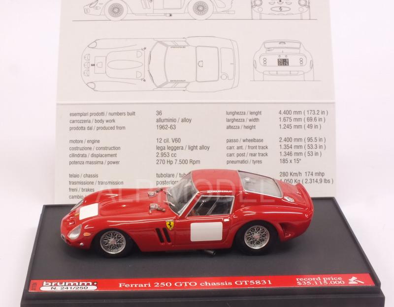 Ferrari 250 GTO Chassis GT5831 Record Price 38 Million Dollars Bohams Auction  2014 by brumm