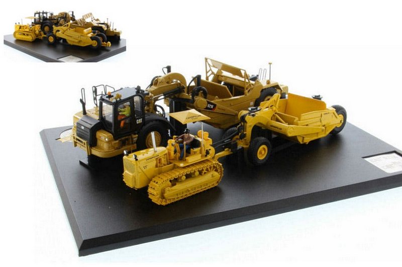 CAT 6521K Scraper + D7 Dozer with No.70 Scraper by diecast-master