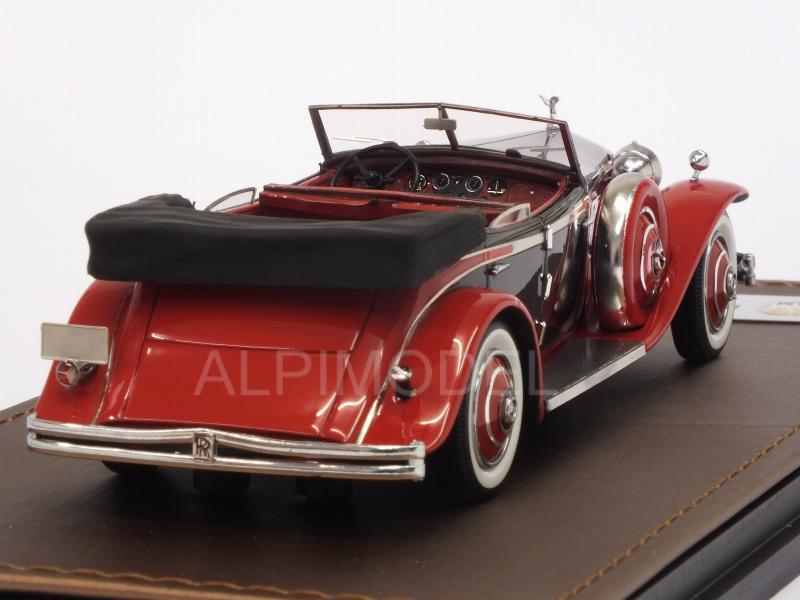 Rolls Royce Phantom II Brewster Newmarket Permanent Sport Sedan Cabriolet open 1932 (Black/Red) - glm-models