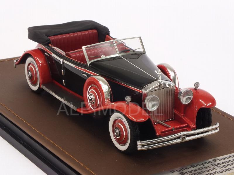 Rolls Royce Phantom II Brewster Newmarket Permanent Sport Sedan Cabriolet open 1932 (Black/Red) - glm-models