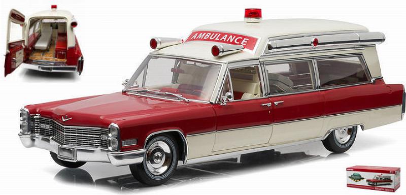 Cadillac S&S 1966 High Top Ambulance (Red/White) by greenlight