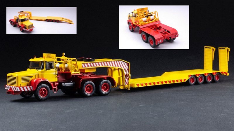 Berliet TB015 M3 6x4 Truck 1960 with trailer (Yellow) by ixo-models