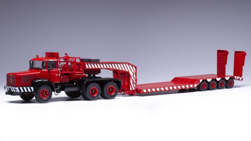 Berliet TB015 M3 6x4 Truck 1960  with trailer (Red) by ixo-models
