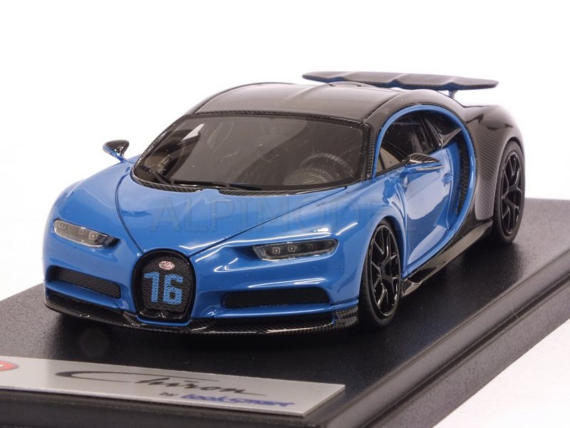 Bugatti Chiron Sport Open Wing (Grey Carbon/French Racing Blue) by looksmart