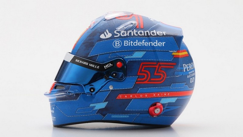 Helmet Carlos Sainz Team Ferrari HP Miami GP 2024 (1:5 scale model) by looksmart